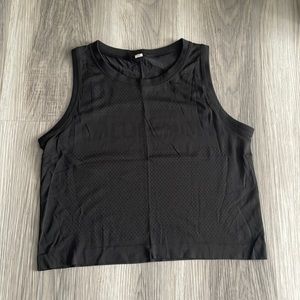 Lululemon cropped mesh muscle tank – black